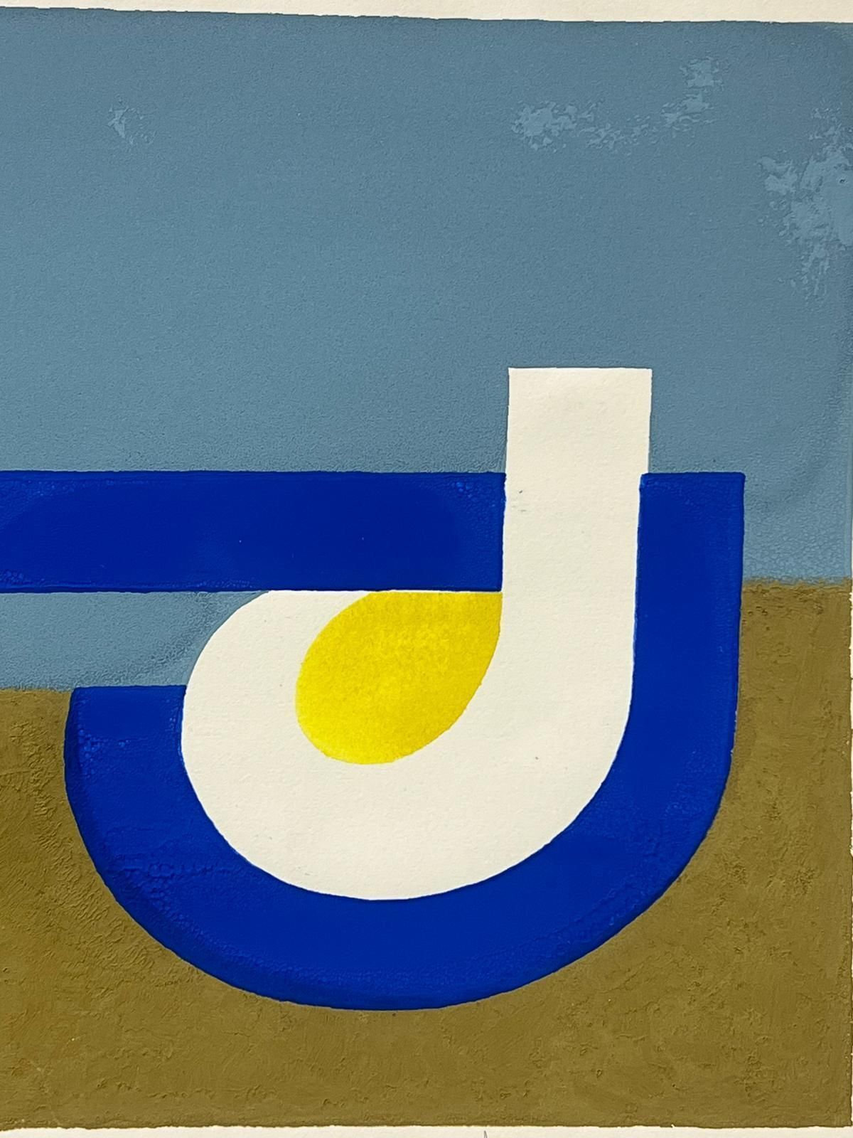Arlette Martin 1970's French Geometric Abstract Painting Bold Modern Colours 20th Century photo 495.0
