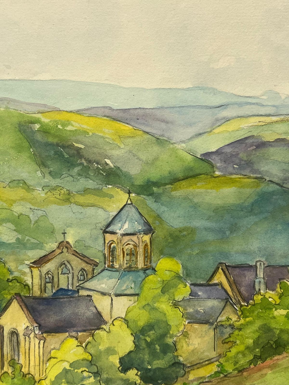 French Countryside With Historic Church Lush Green Landscape Abbey Of Aubazine photo furniture