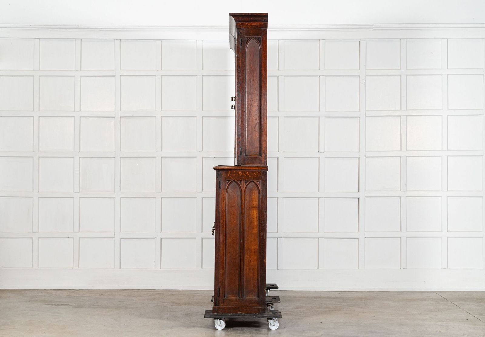 Large 19thc Oak Glazed Library Bookcase photo vintage