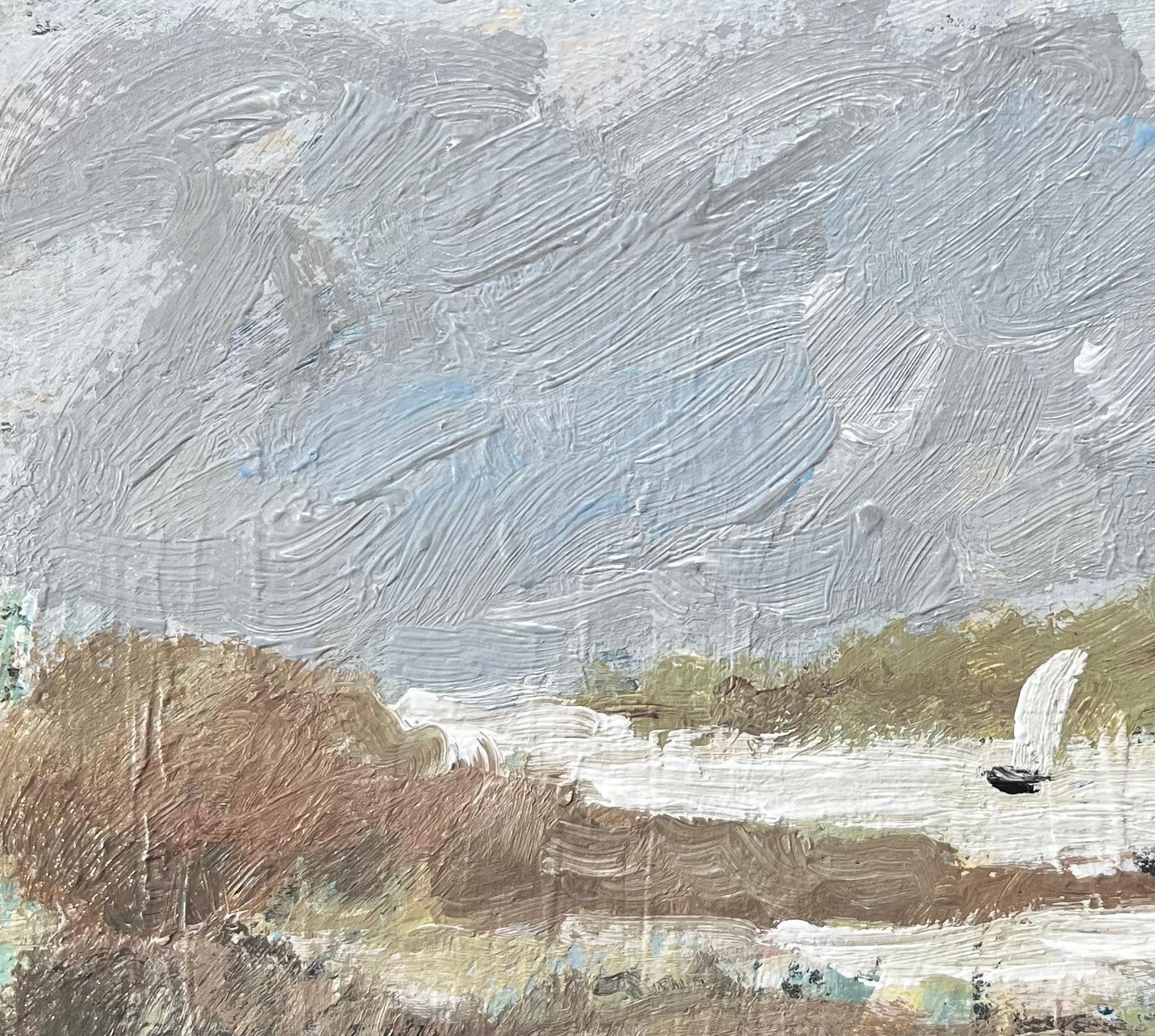 French Impressionist Oil Painting Of Sailboats In Regatta At Saint Lunaire Bay photo 535.0