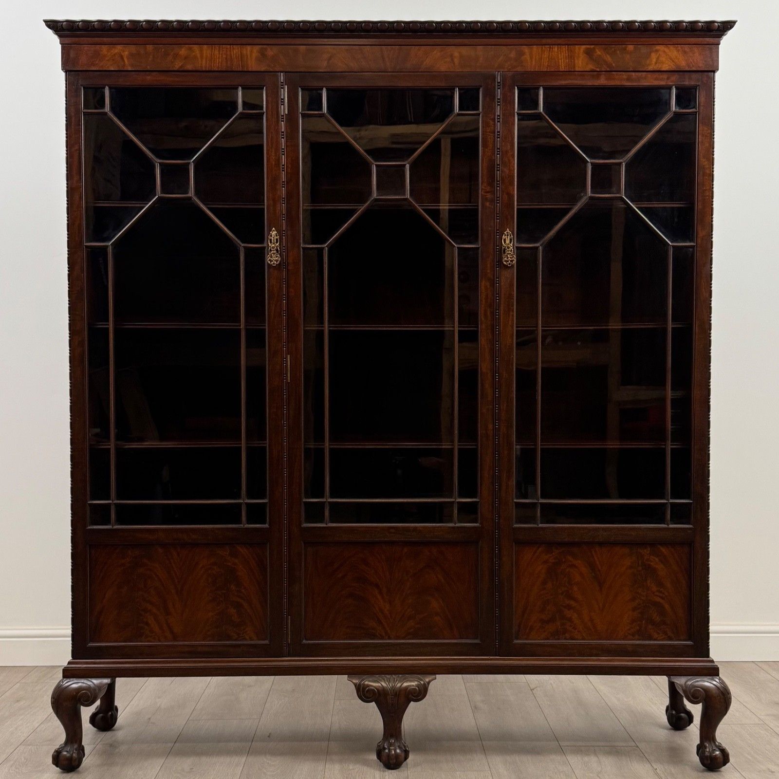 Antique 20th Century Large Glazed Display Cabinet In Mahogany photo furniture