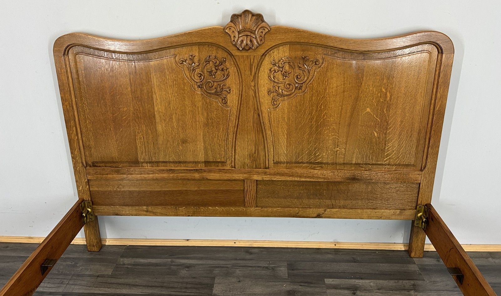 Bed Vintage French Louis XVI Double Bed Frame Oak Carved Headboard Lot 4613 photo buy