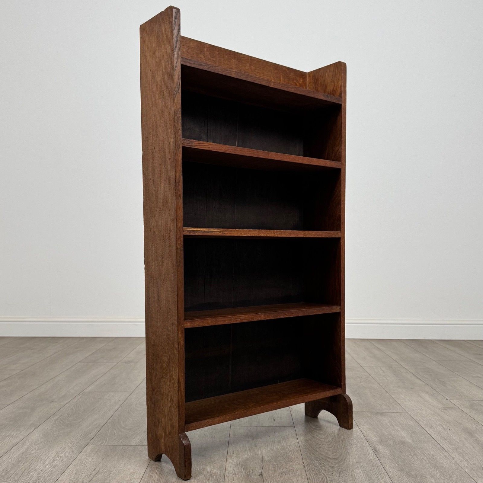 Antique 20th Century Good Quality Small Open Bookcase In Oak photo vintage