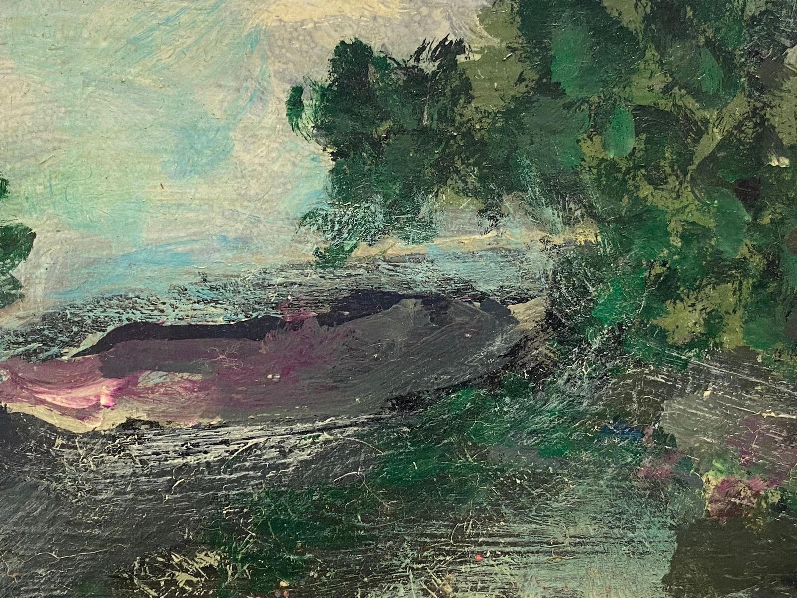 Jacques Pinon, French Expressionist Landscape Painting Late 20th Century photo Art