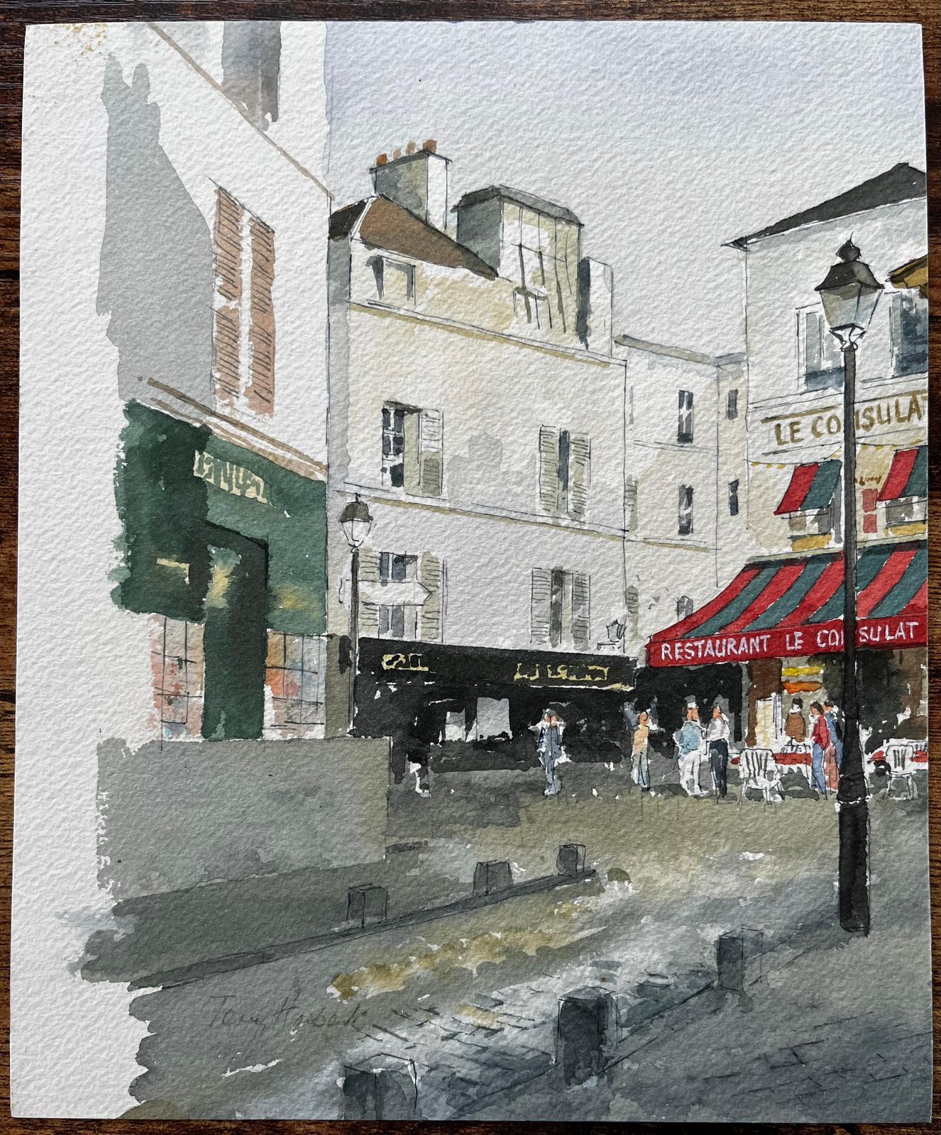Anthony Herbert Paris Street Scene With Le Consulat Café And Classic Montmartre Architecture photo furniture