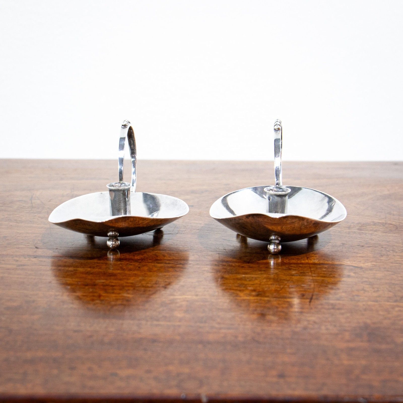 Two Stylish Silver Chambersticks By Geoffrey Guy Bellamy photo Home Decor