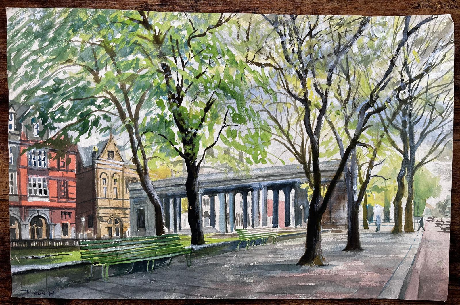 John Steane (B.1931) The Monument Southport Lord Street Lancashire Signed 1968 British Watercolour 1963 photo furniture