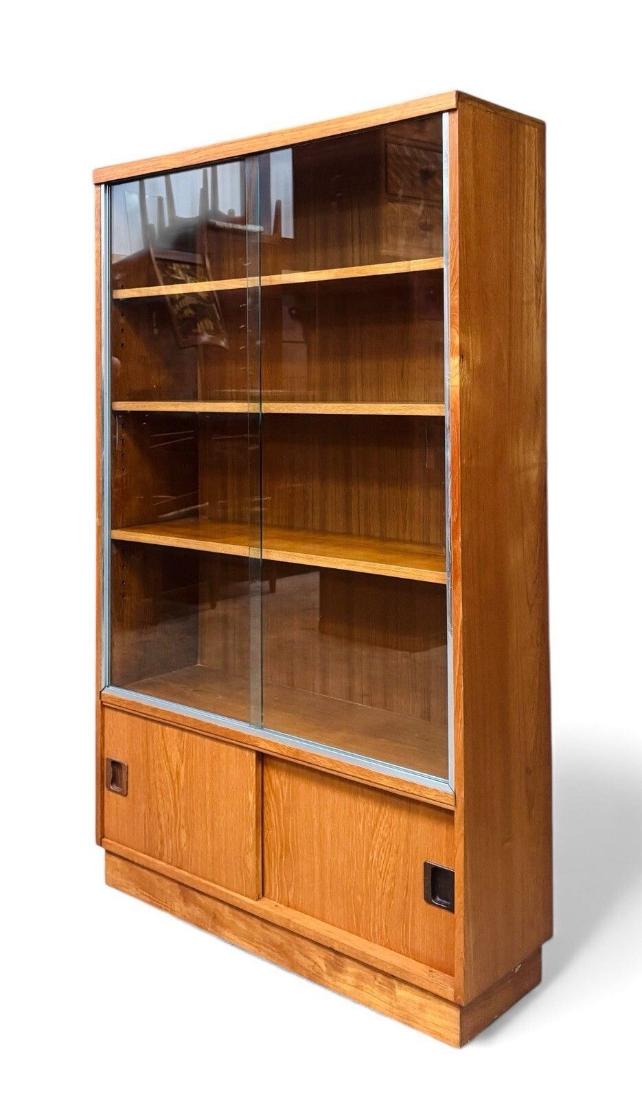 photo for sale Minty Of Oxford Teak Bookcase Display Cabinet Mid Century C1960 Superior Quality