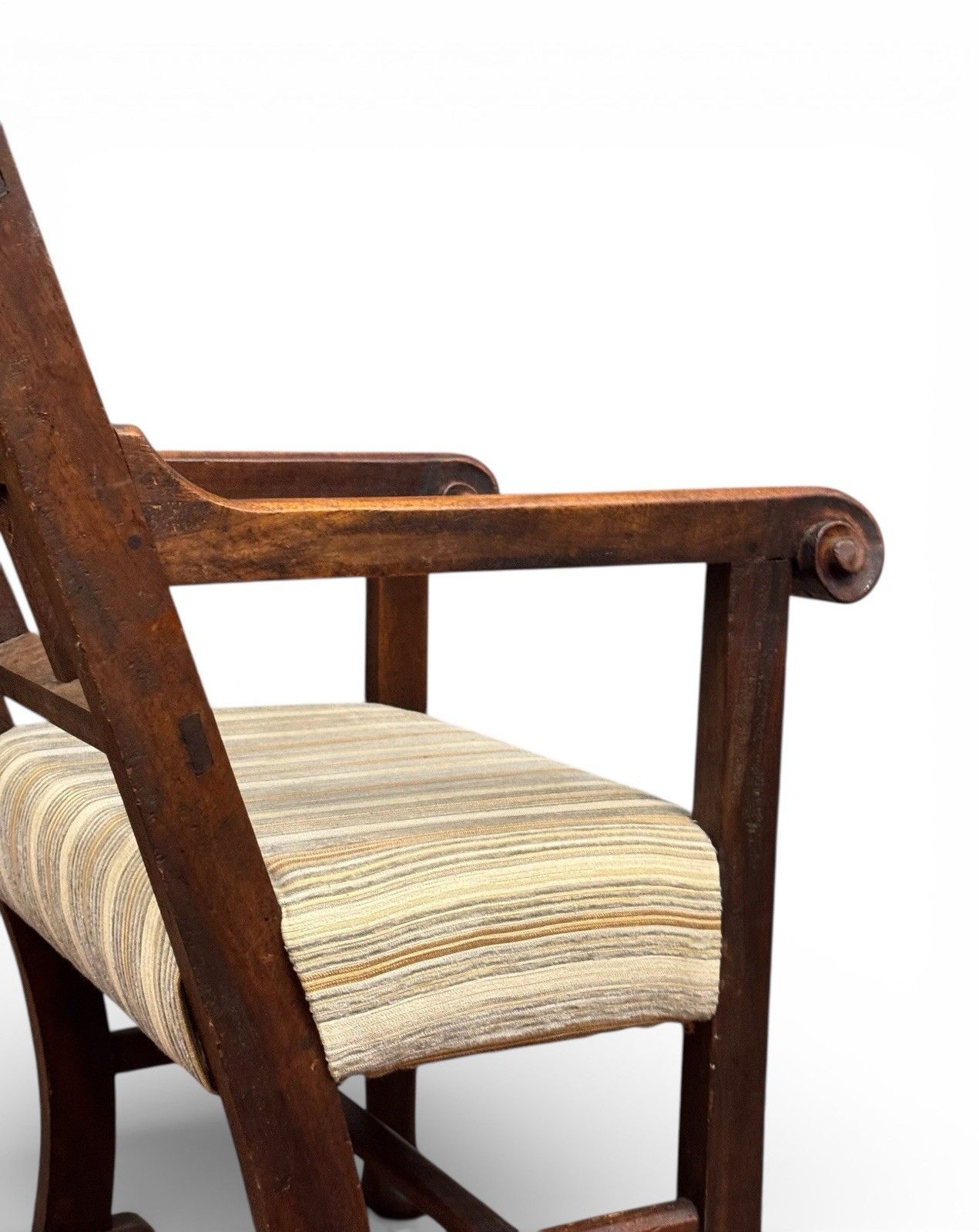 345.0 Antique William Birich Mahogany Armchair Arts And Crafts Lattice Backs C1900s photo