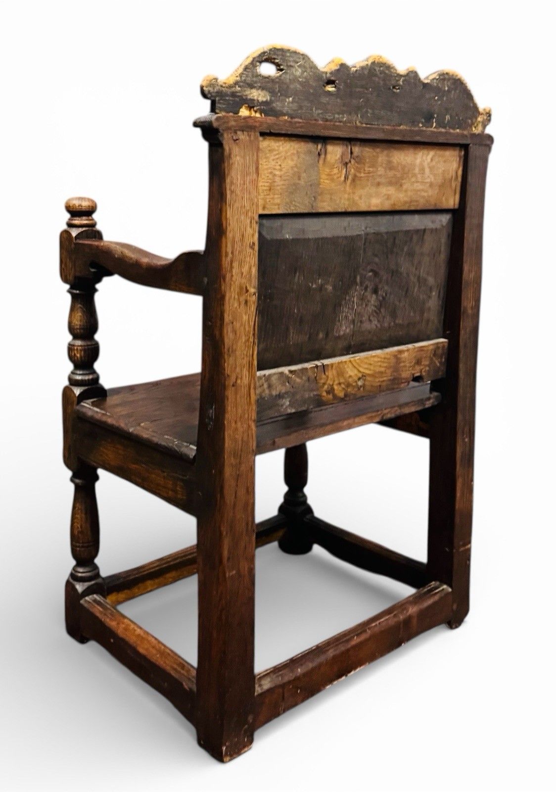 Antique Carved English Oak Wainscot Armchair Superior Quality C1670s Rare photo 695.0