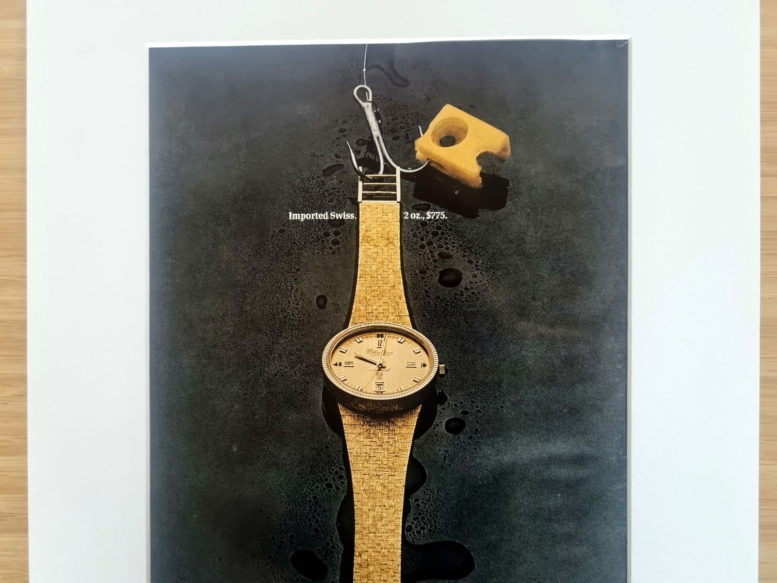 Vintage Watch Print Advertisement, Lucien Piccard Swiss Timepiece, 1960s Magazine Watch Art photo furniture