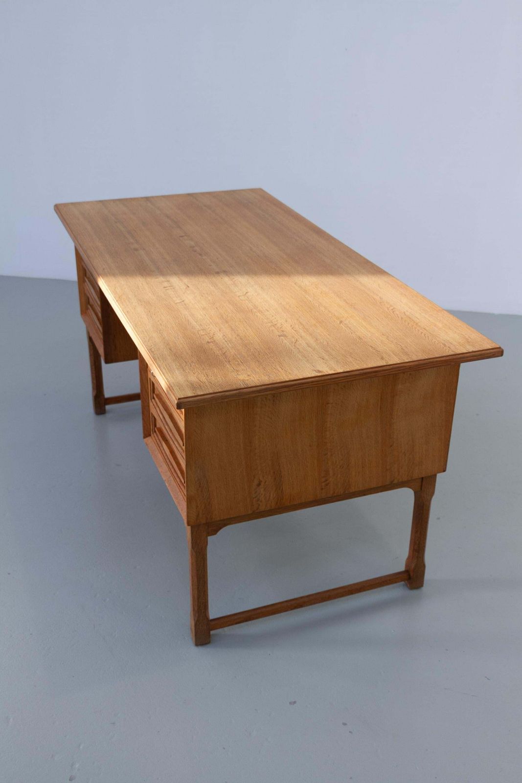 Mid Century Danish Freestanding Oak Desk Attributed To Henning Kjærnulf, 1960s. photo vinterior