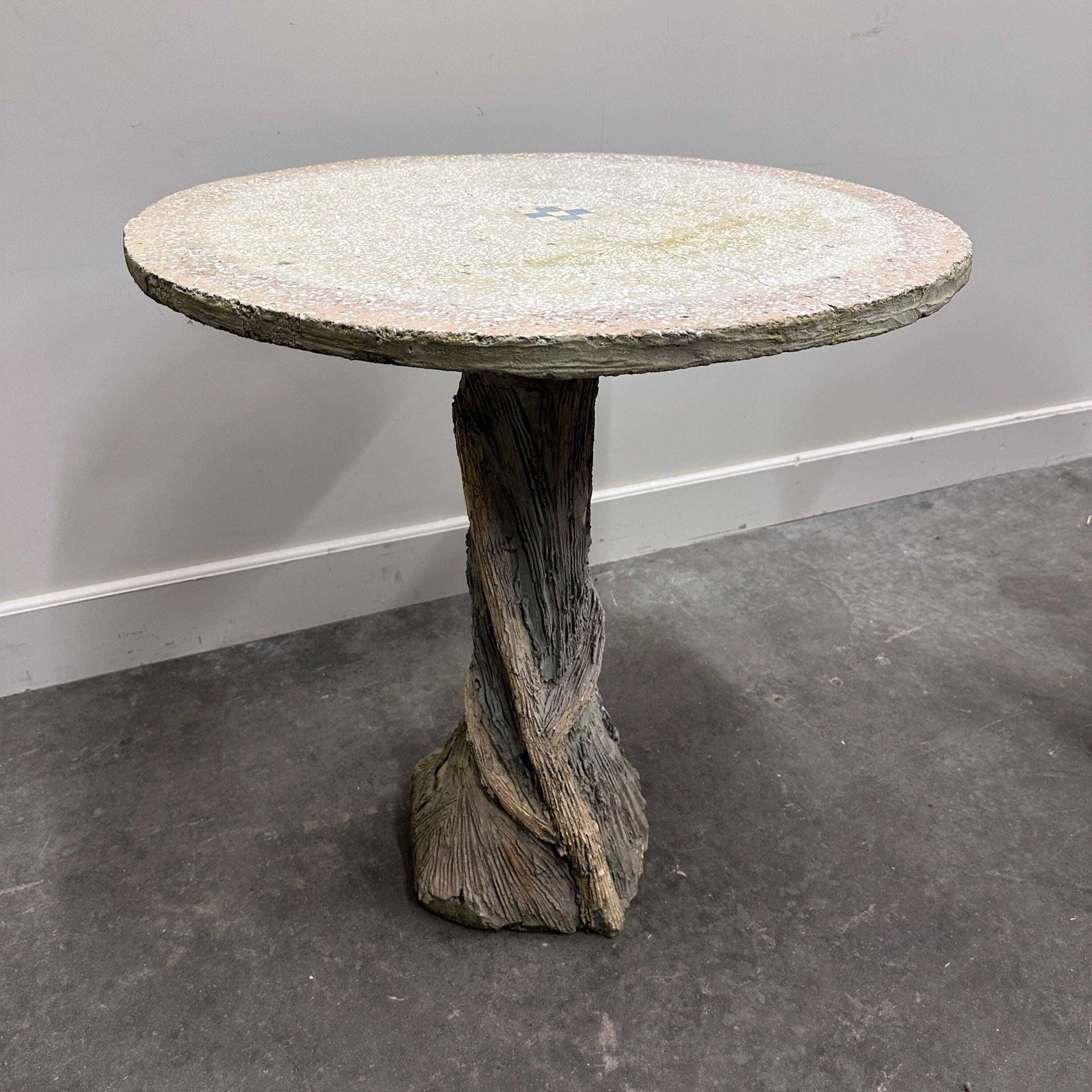 photo furniture Pair Of Vintage Faux Bois Side Tables With Terrazzo Tops, Europe, 1970s.