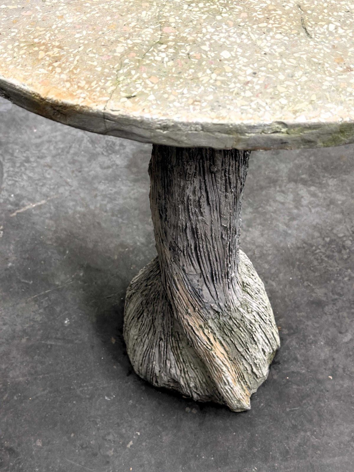 Meubels Paar Vintage Faux Bois Bijzettafels Met Terrazzo Bladen, Europa, Jaren 1970. photo
