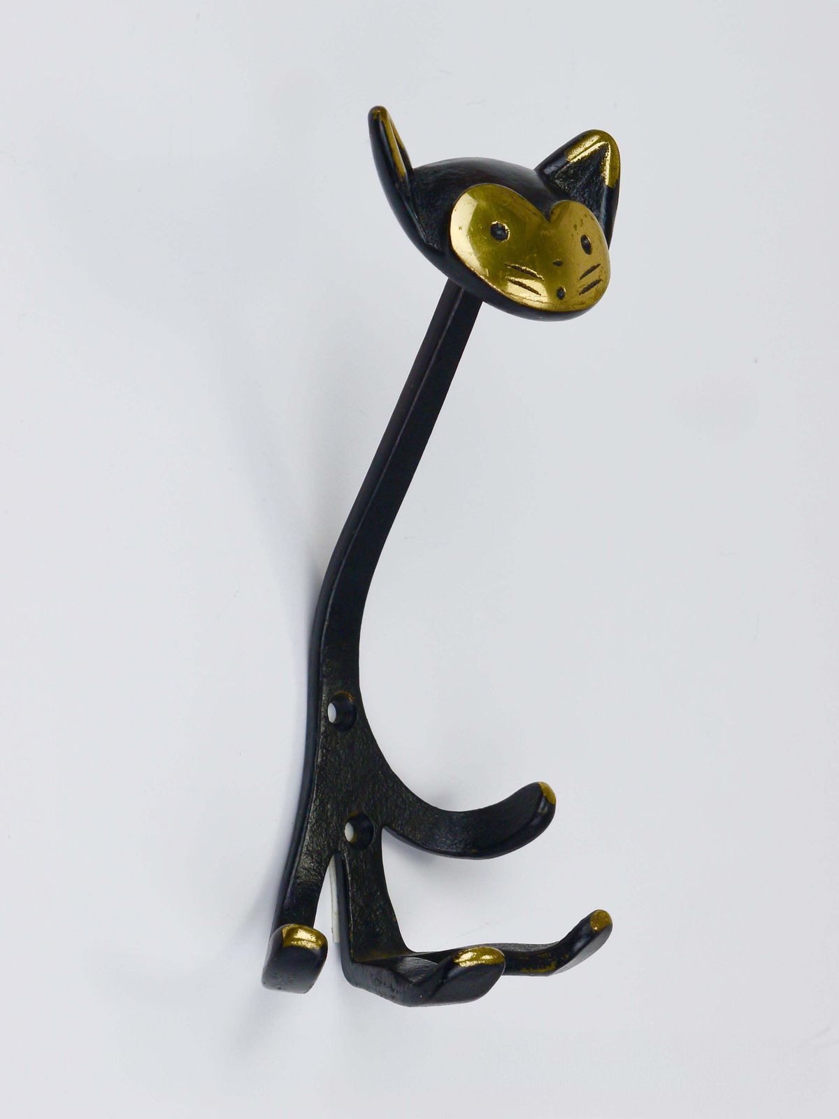 Walter Bosse Cat Zoo Brass Animal Wall Hook By Herta Baller, Austria, 1950s photo Art