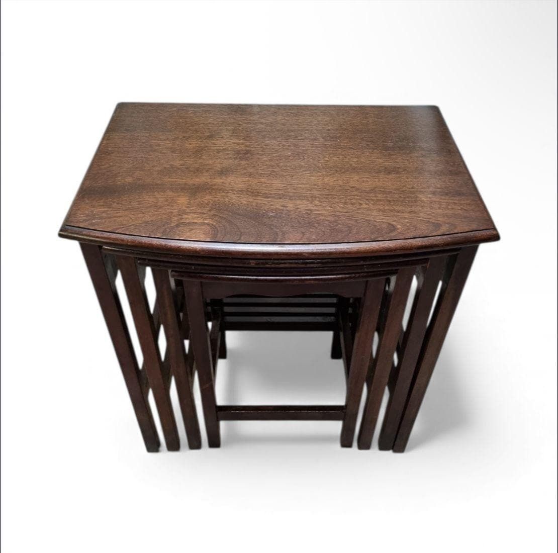 Vintage Mid Century Set Of Four Nesting Tables / C. 1960 / Solid Wood photo Furniture