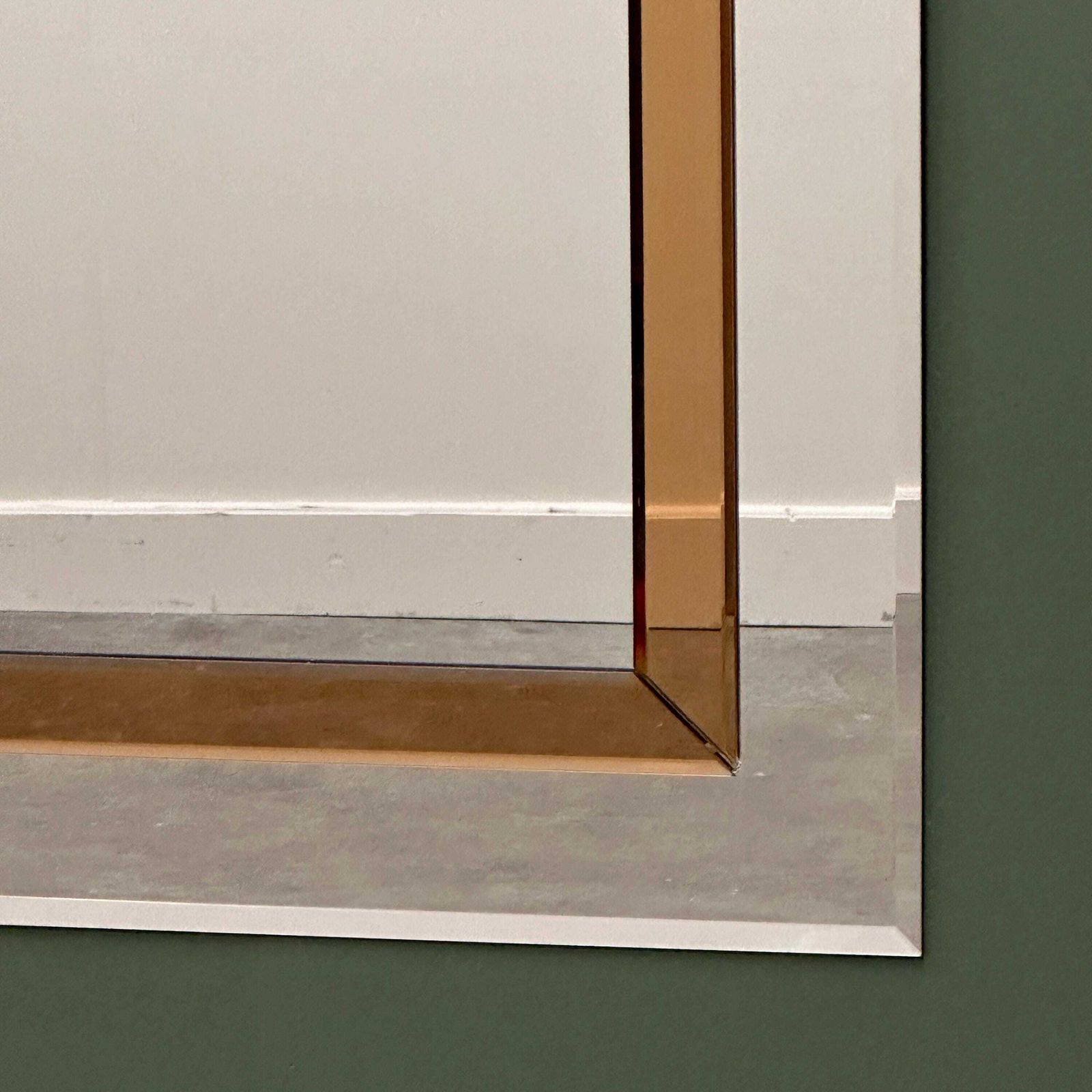 Large German Beveled Mirror With Bronze Tinted Border, 1980s photo Home Decor