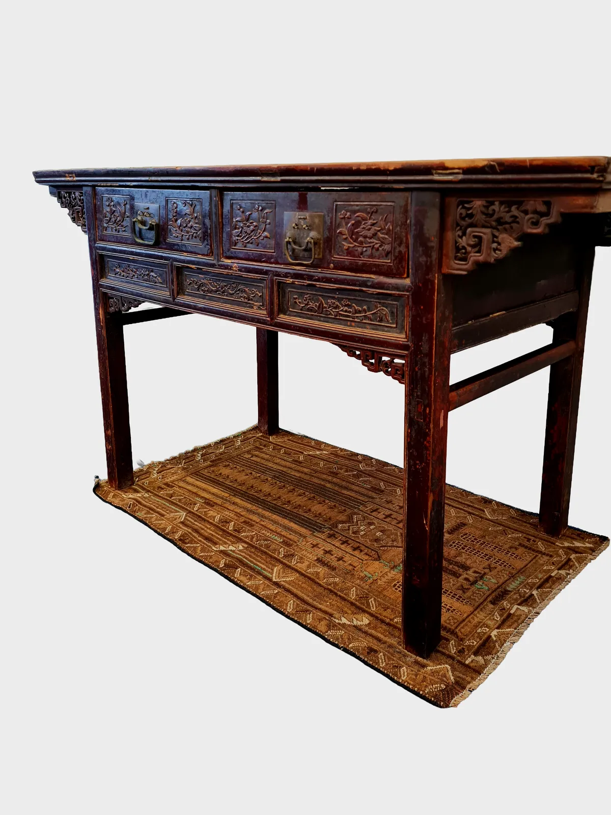19th Century Chinese Qing Dynasty Elm Altar Table, C1850 photo vintage
