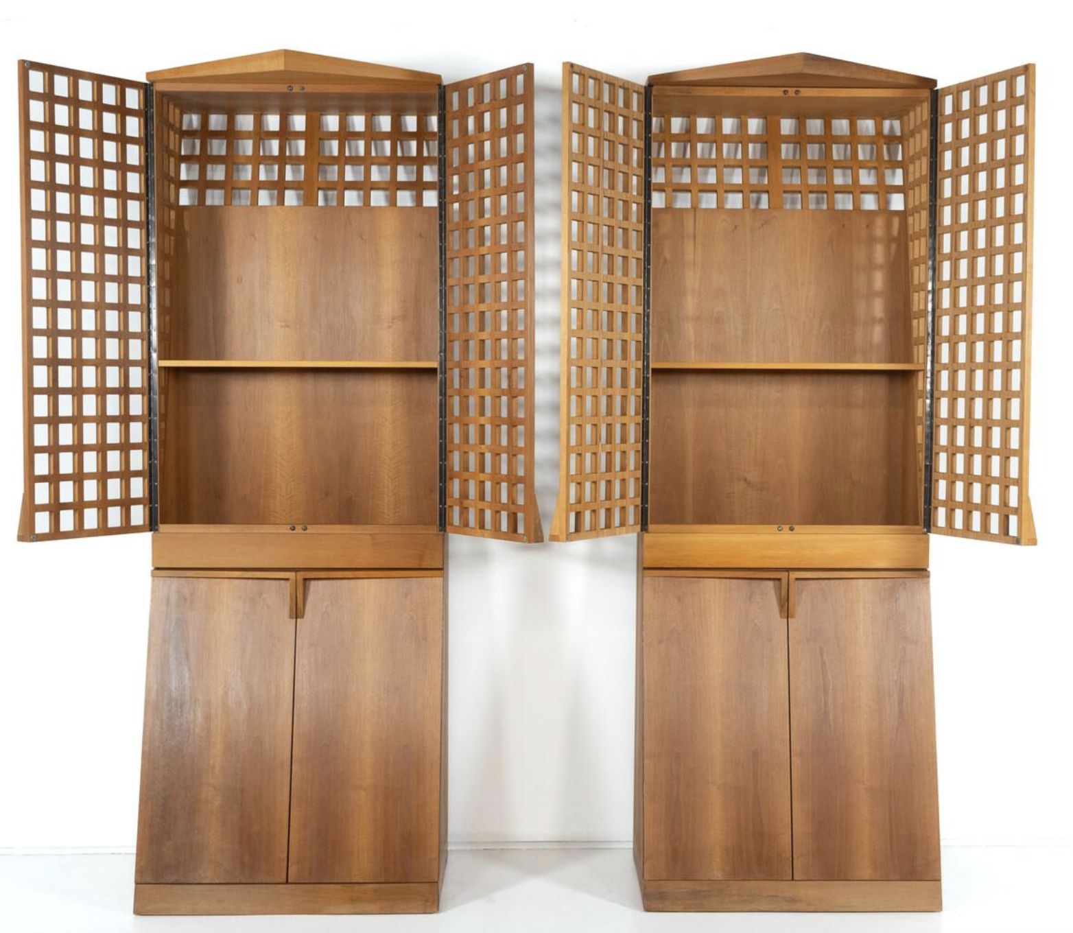 photo for sale Mid Century Bookcase By Adriano & Paolo Suman, Giorgetti, 1980s – 2 Available