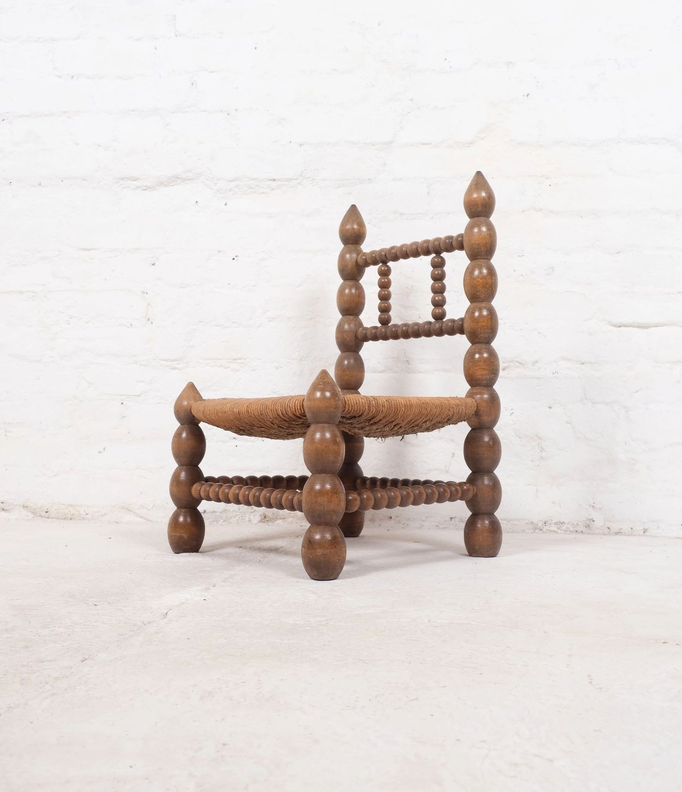 Vintage Low Bobbin Chair In The Style Of Charles Dudouyt photo furniture