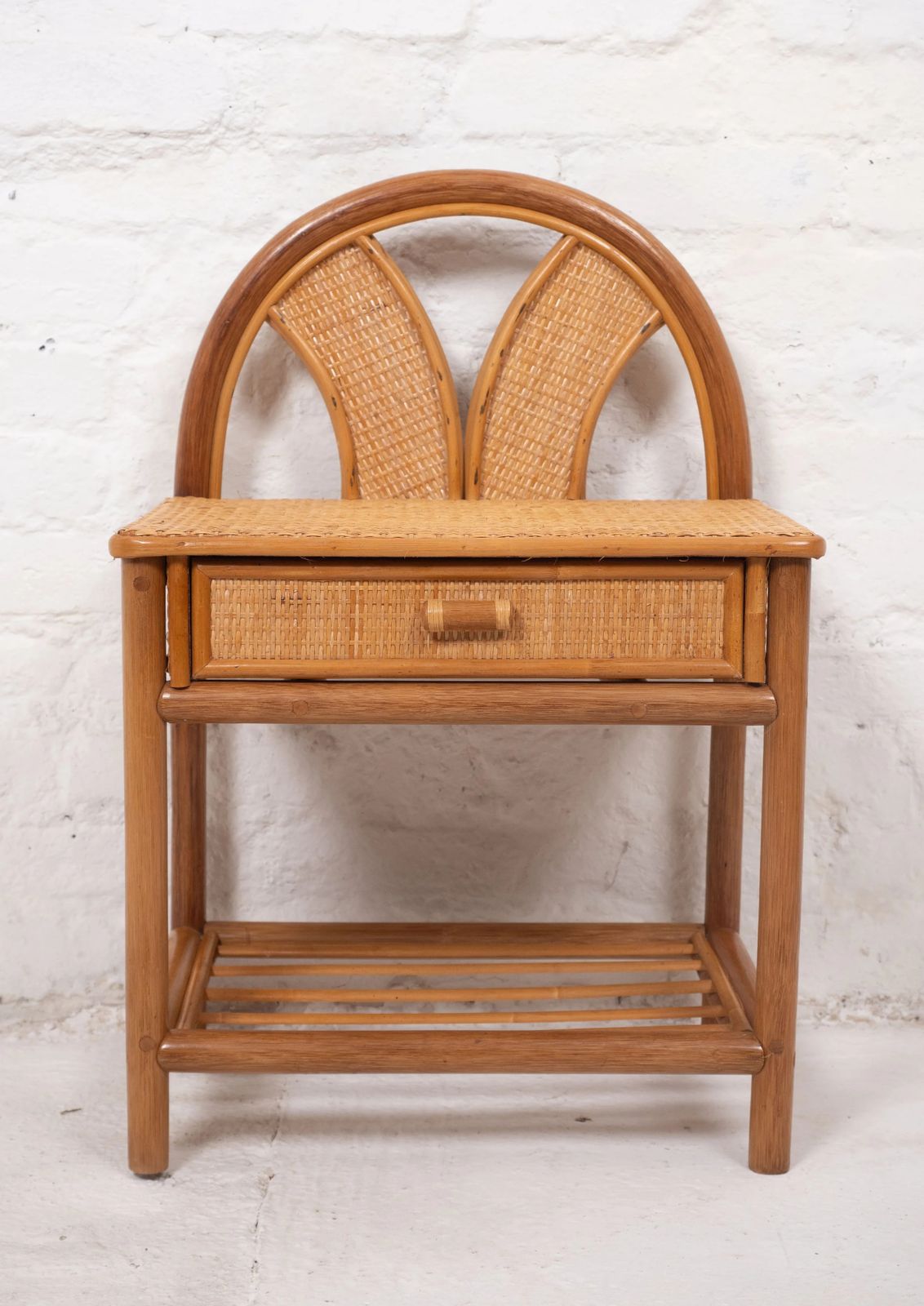 Pair Of Vintage Mid Century Bamboo Bedside Tables photo vinterior