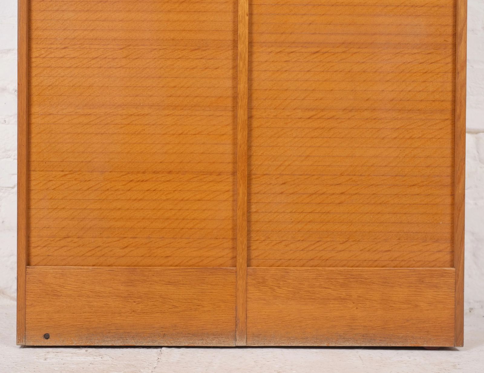 Mid Century French Oak Twin Door Tambour Cabinet photo buy