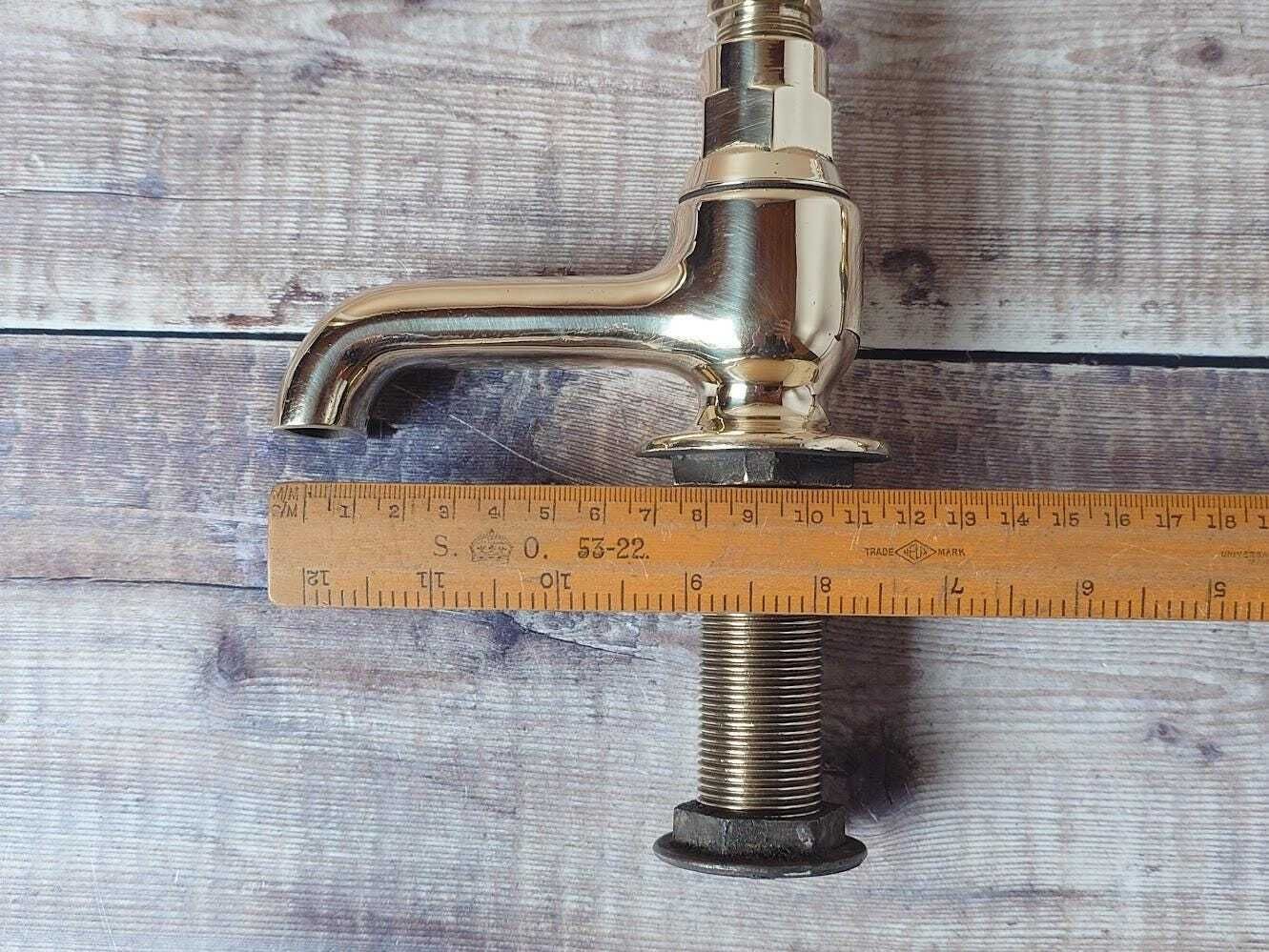 photo vintage Polished Brass Bath Taps: 1930s Period Faucets, Overhauled & Ready To Fit