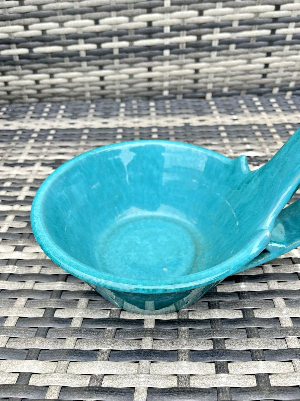 Home Decor Large Mid Century Marcello Fantoni Italian Pottery Turquoise Planter Plant Pot photo