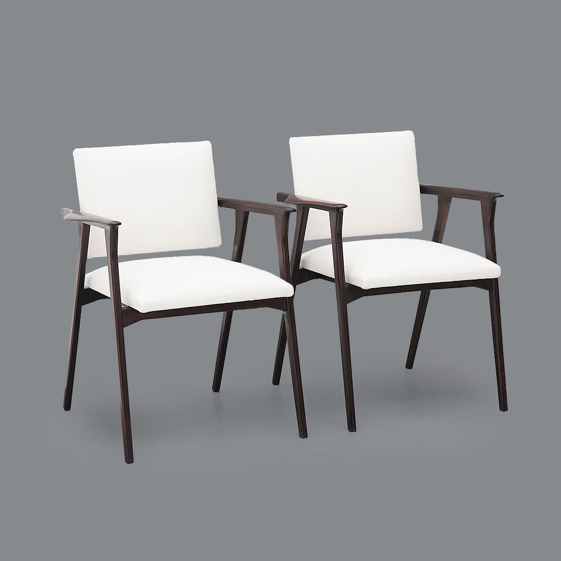 Pair Of Armchairs With Wooden Armrests, 1950s photo furniture