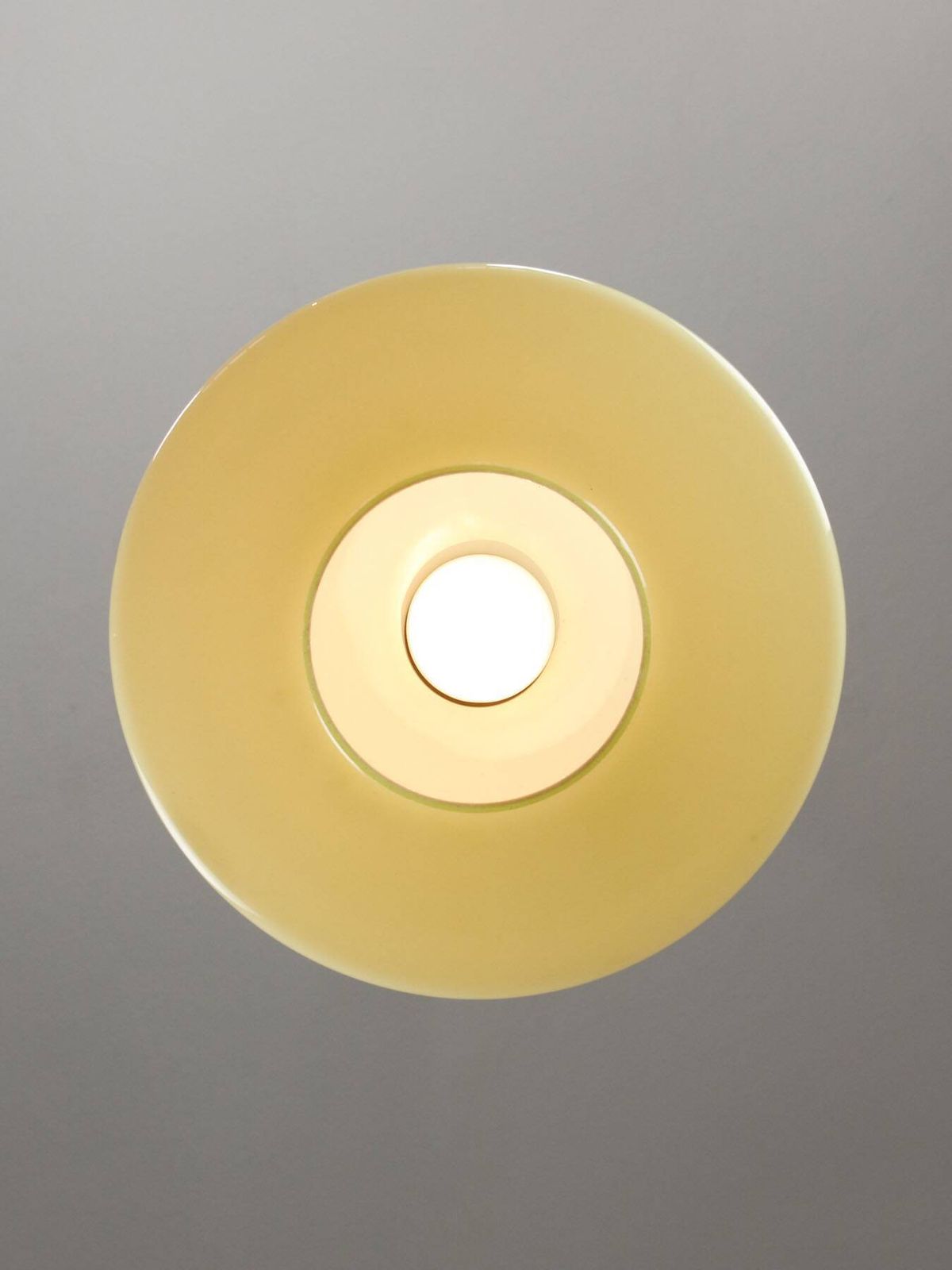 Lighting Mid Century Italian Brass And Green Glass Pendant Lamp photo