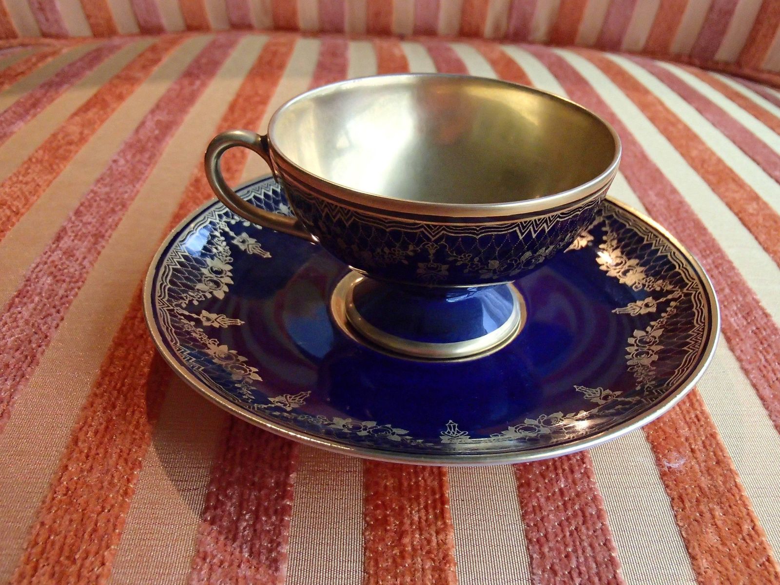 20th Century Bavaria Jaegers Coffee Cup Cobalt Blue/Gold photo Home Decor