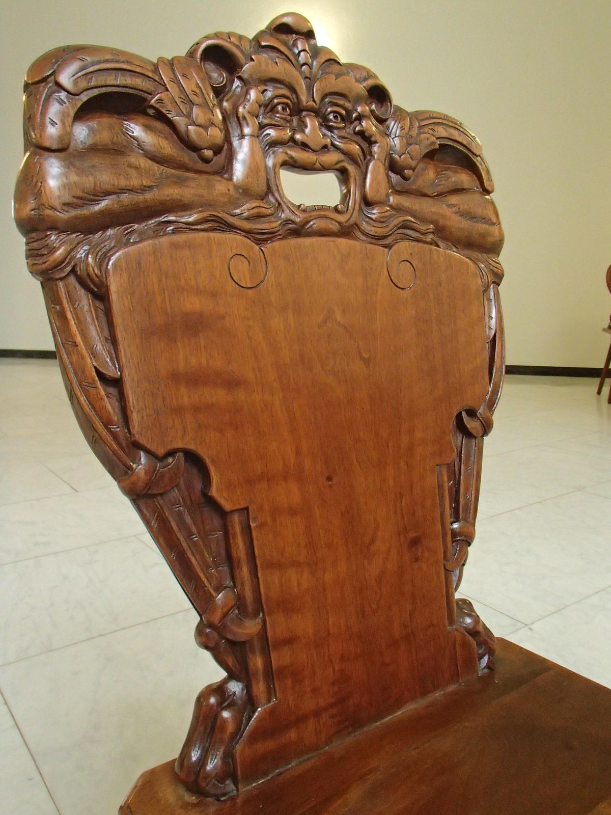 18th Century Brutalist Wooden Chair Carved With Fabulous Creature photo vinterior