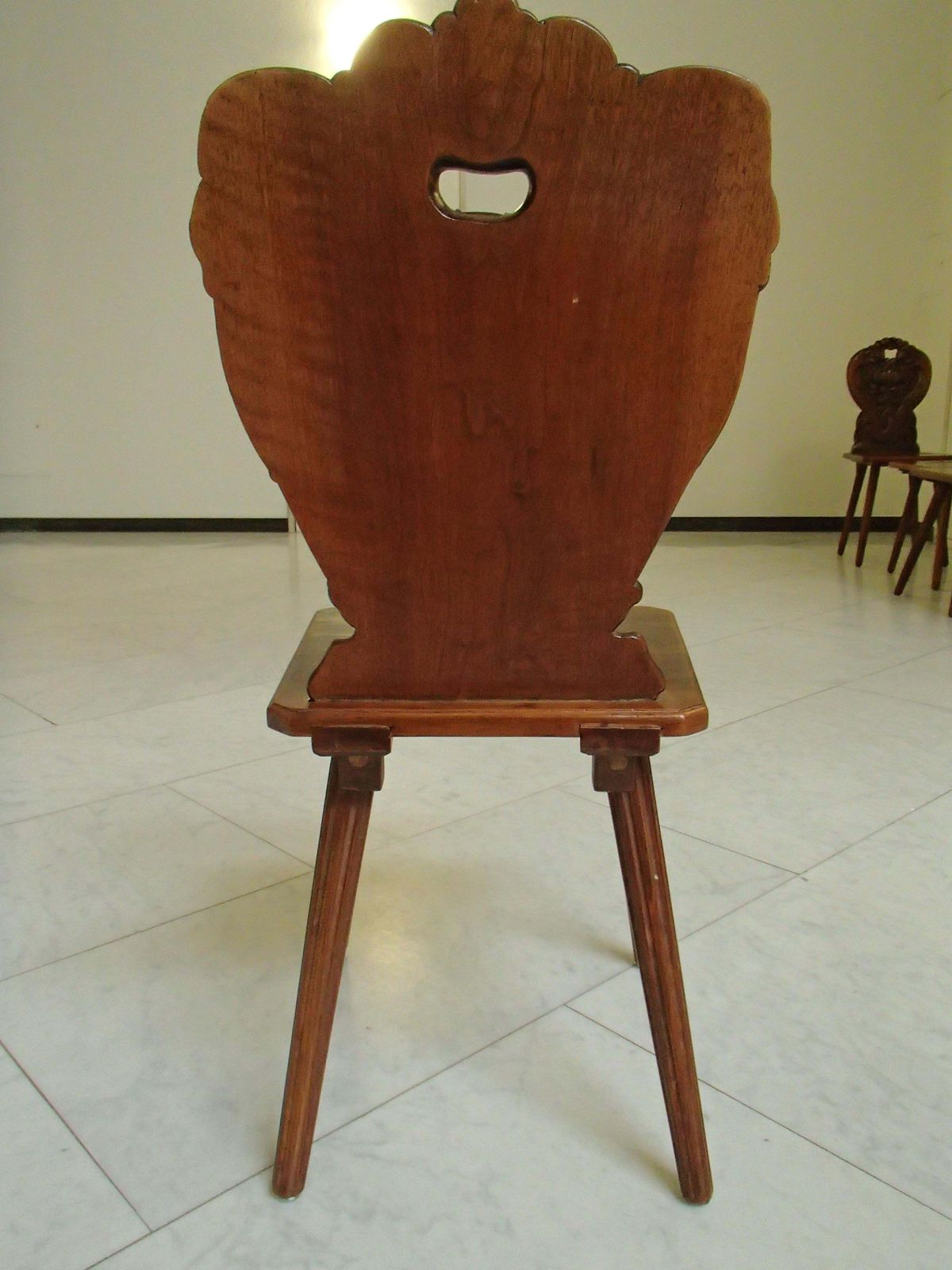 18th Century Brutalist Wooden Chair Carved With Fabulous Creature photo buy