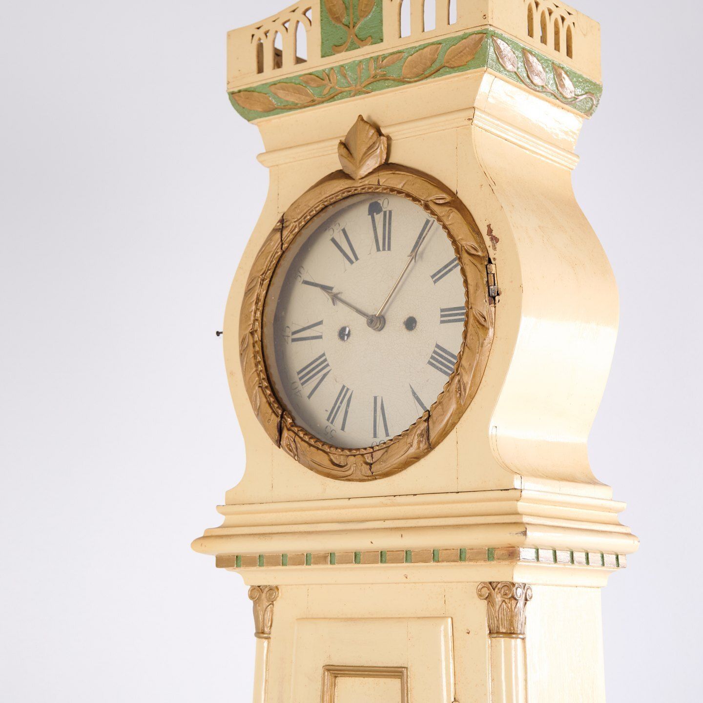 Grandfather Clock / Bornholm Clock   Frøken   White Painted   Decoration   1790s photo 795.0