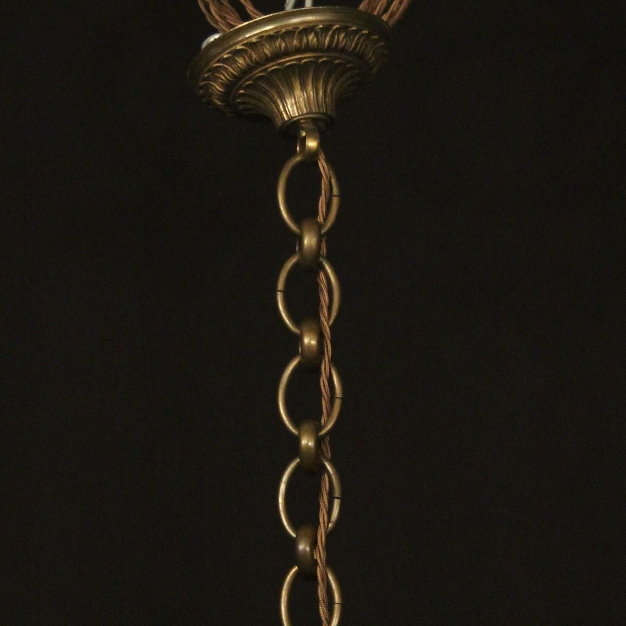 photo for sale French Gilded Bronze Antique Hall Lantern