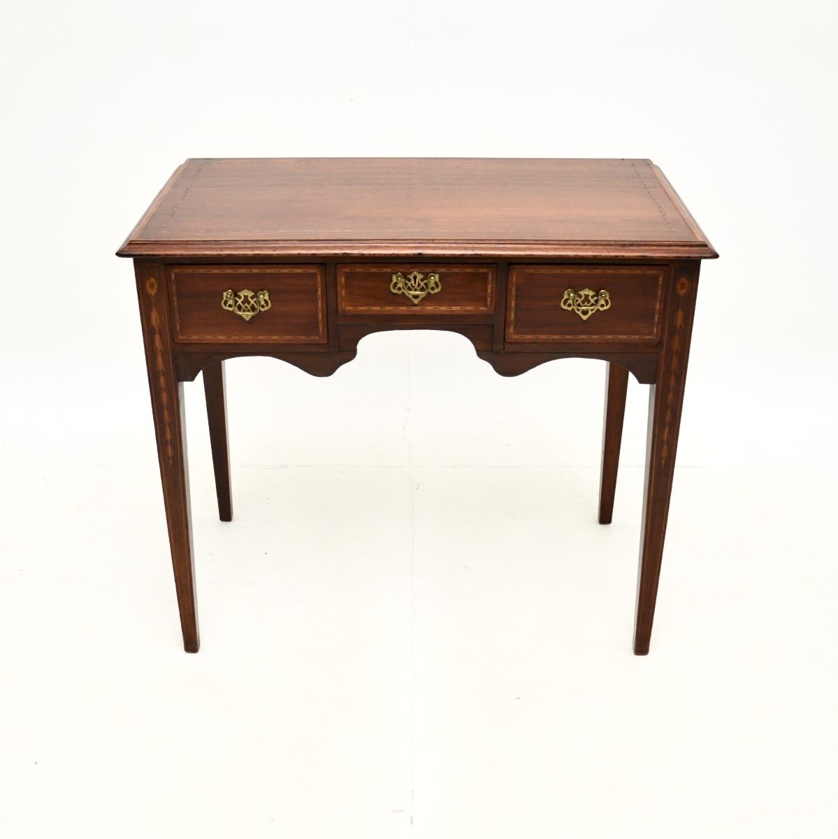 Antique Georgian Period Inlaid Mahogany Lowboy Side Table photo furniture