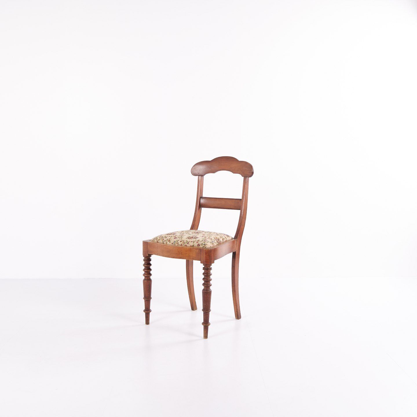 Dining Chair / Hall Chair   Mahogany   Floral Fabric   Late Empire photo furniture