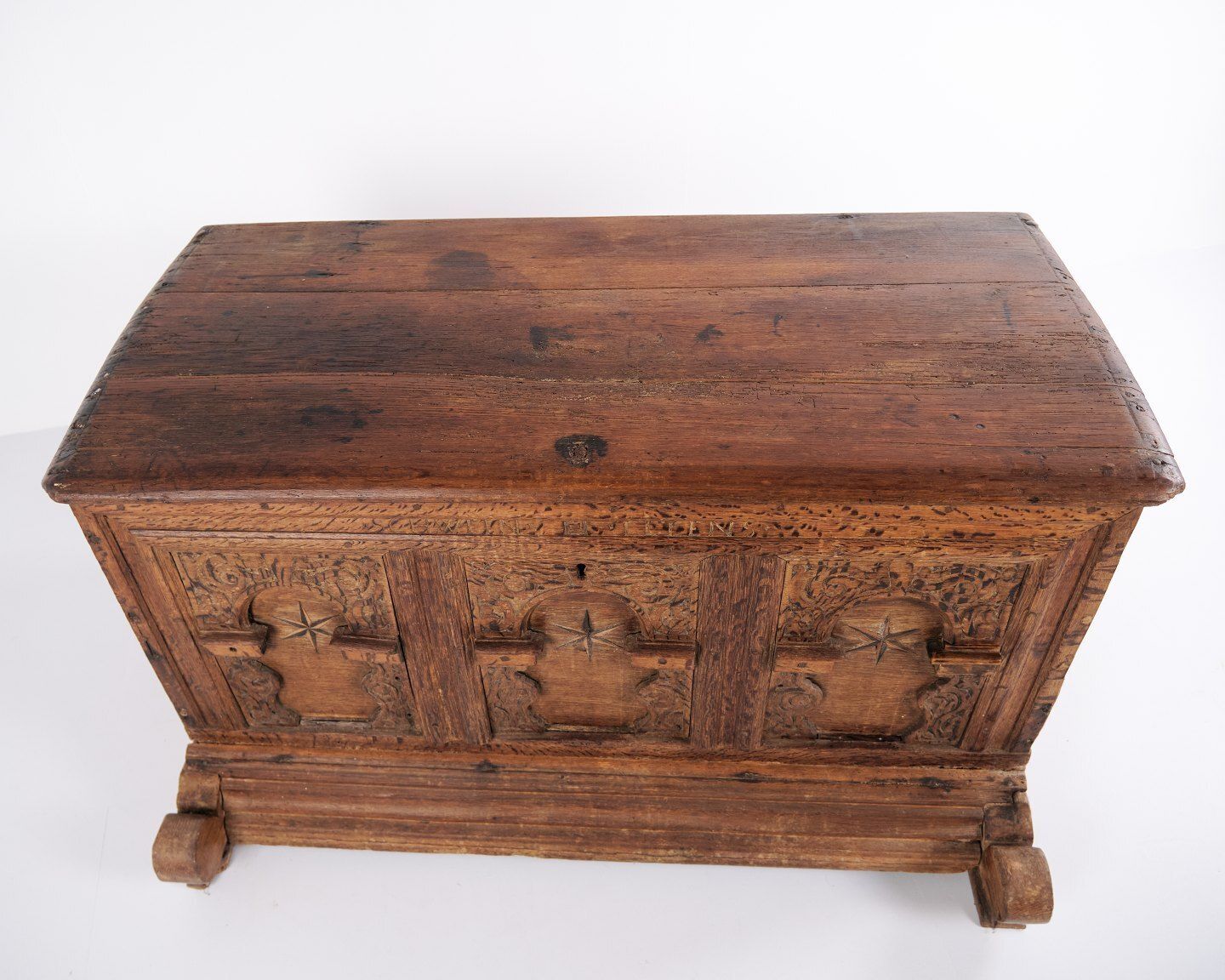 photo for sale Chest – Oak – Carved Details & Inlay – C. 1860s