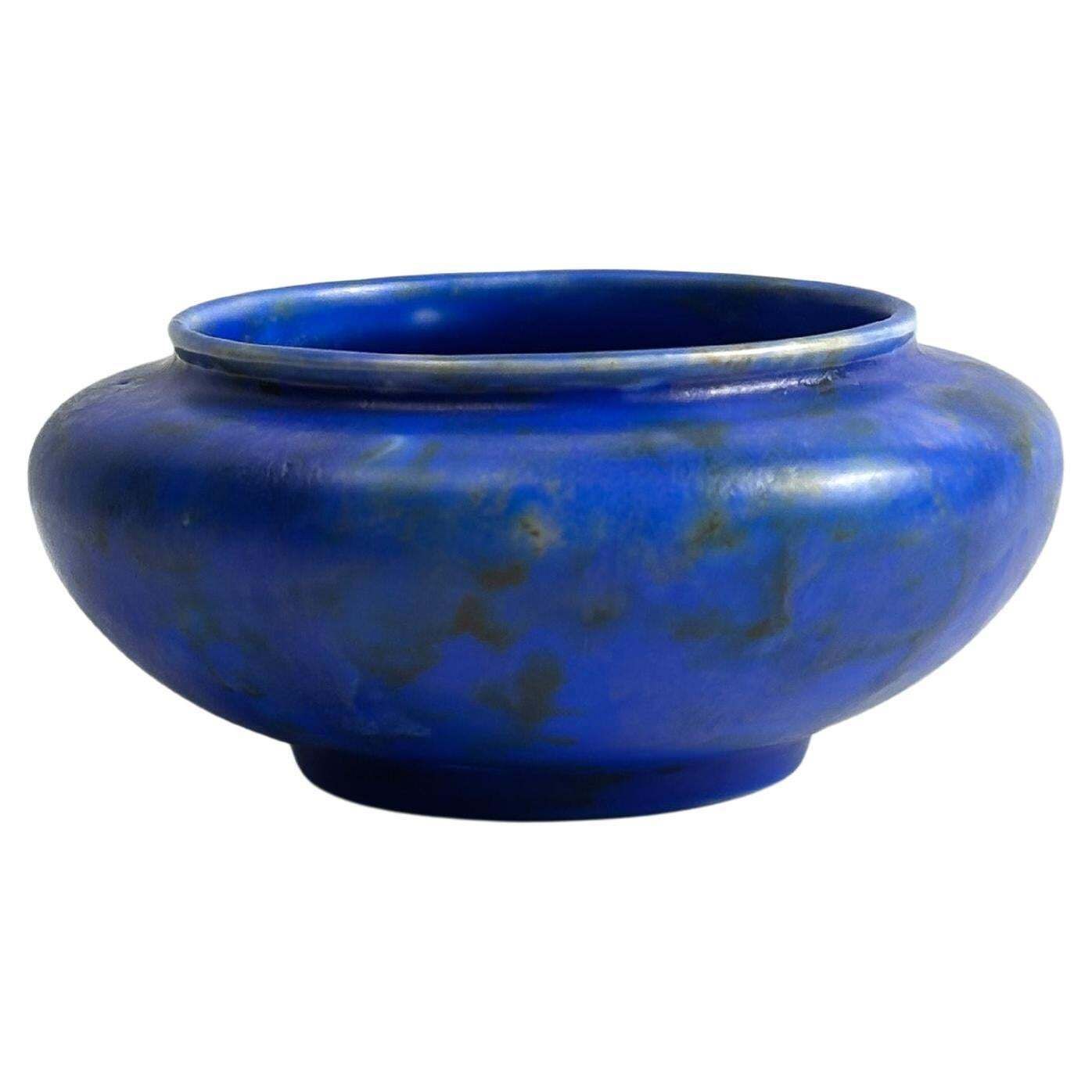 Art Deco Chameleon Ware Bowl In Cobalt Blue By George Clews, Staffordshir, 1930s