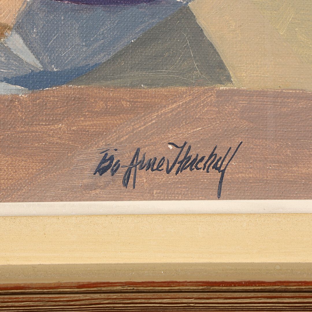 Bo Arne Irehall, Oil On Canvas, Modernist Swedish Art photo furniture