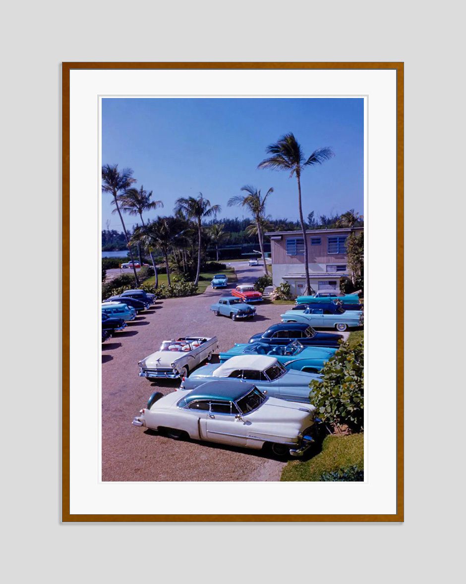 Toni Frissell 'La Coquille Club Car Park' Archival Pigment Print Framed In Brown photo furniture