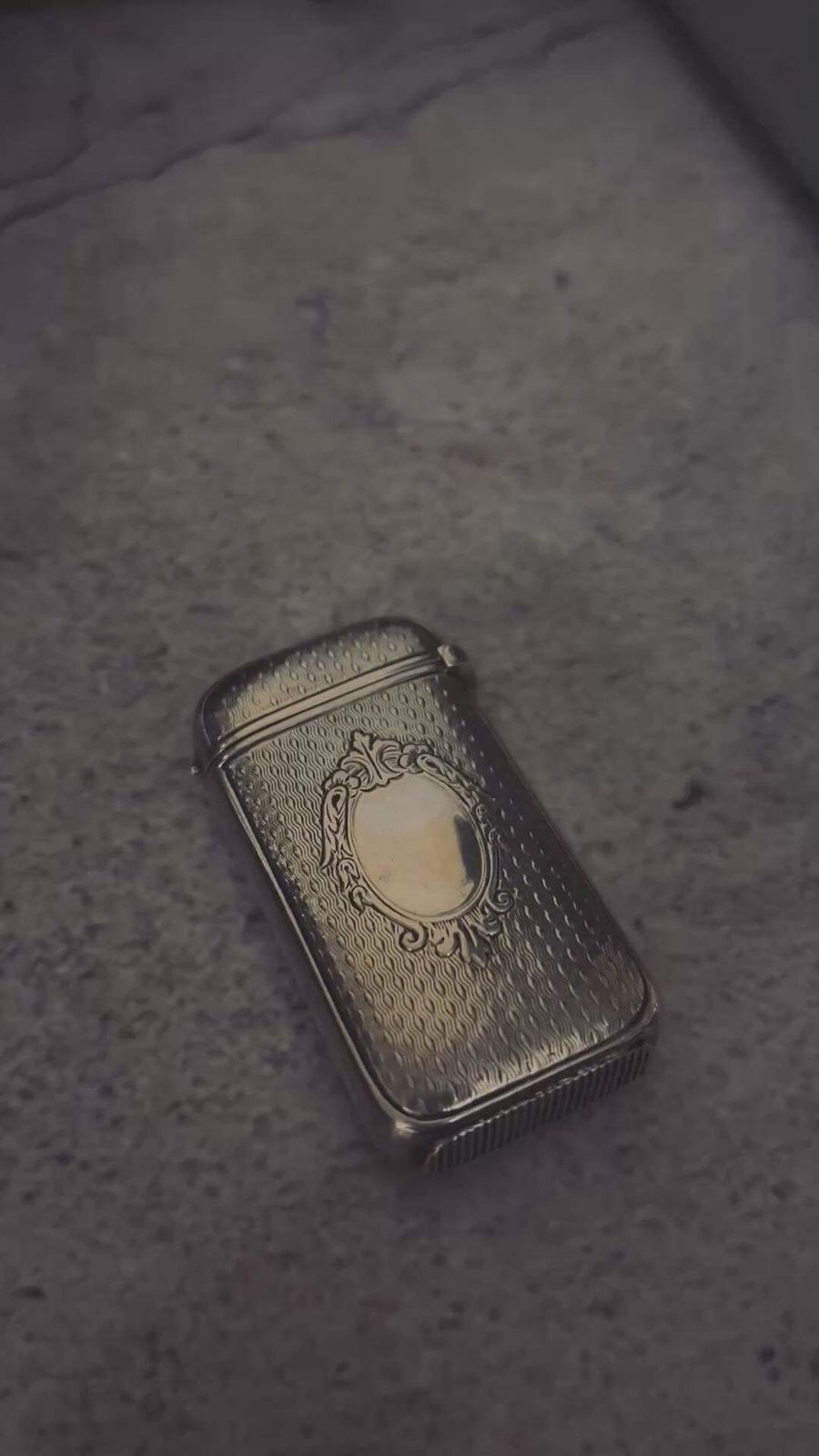 Antique Silver French Vesta Case Match Safe photo for sale