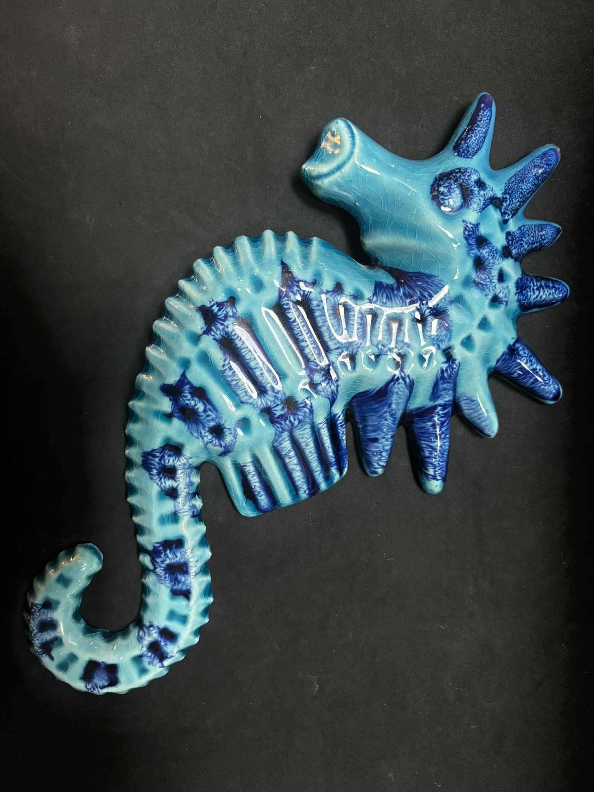 Zeepaardje Decoratie Patina Blauw Wanddecoratie Kust Aqua Blauw Koper Keuken Strand photo vinterior