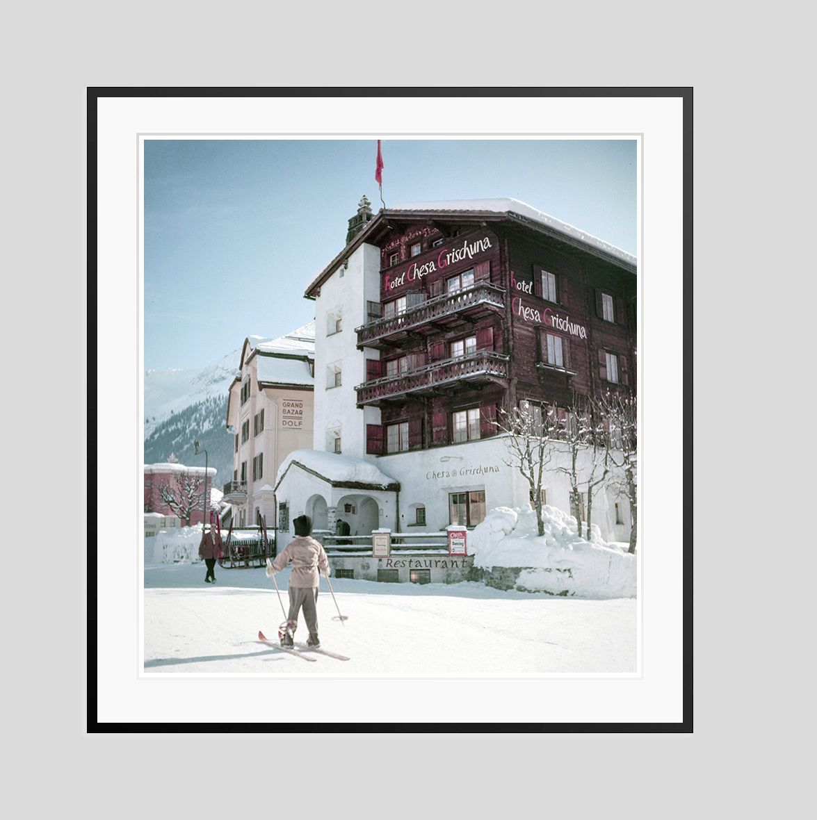Toni Frissell A Young Skier' Archival Pigment Print Framed In Black photo furniture