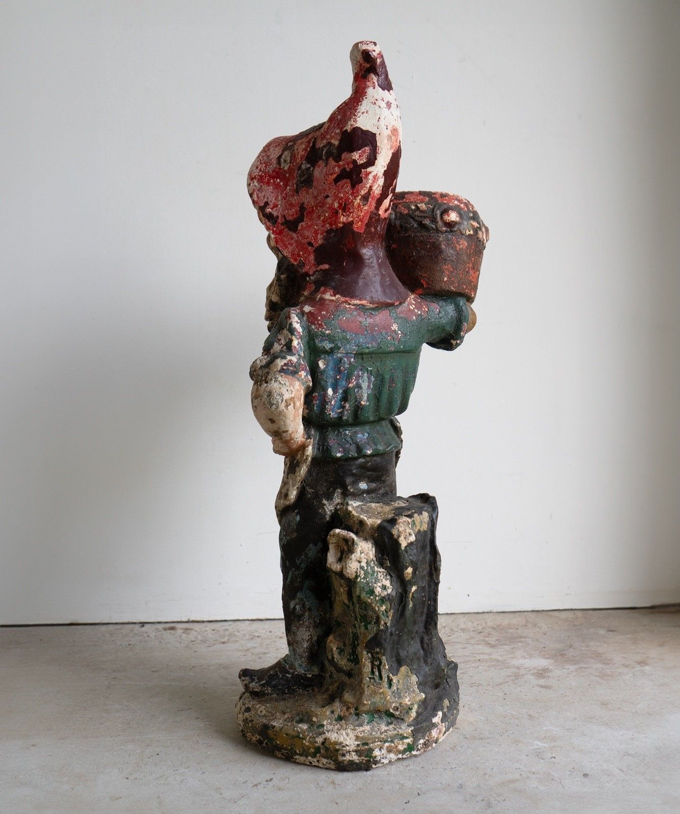 photo furniture Large Antique German Painted Garden Gnome Figure, C. 1920s