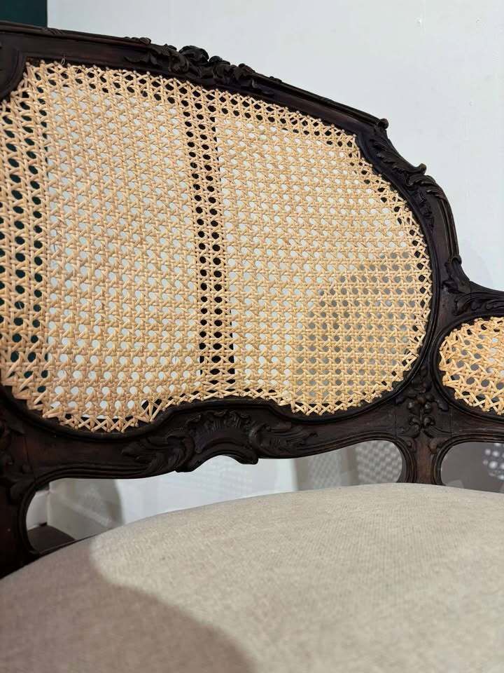 Pair Of French Louis XV Style Walnut Bergere Elbow Chairs photo vinterior