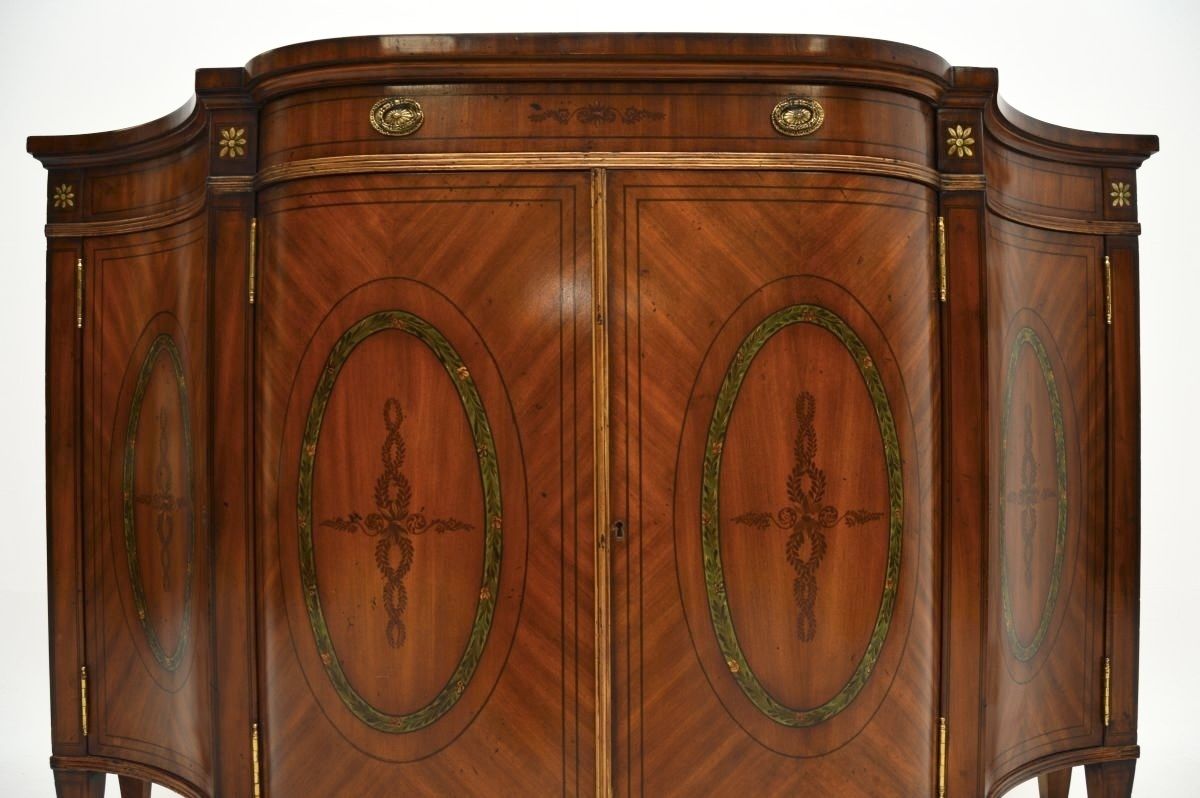 Antique Sheraton Style Painted Satinwood Sideboard photo vintage