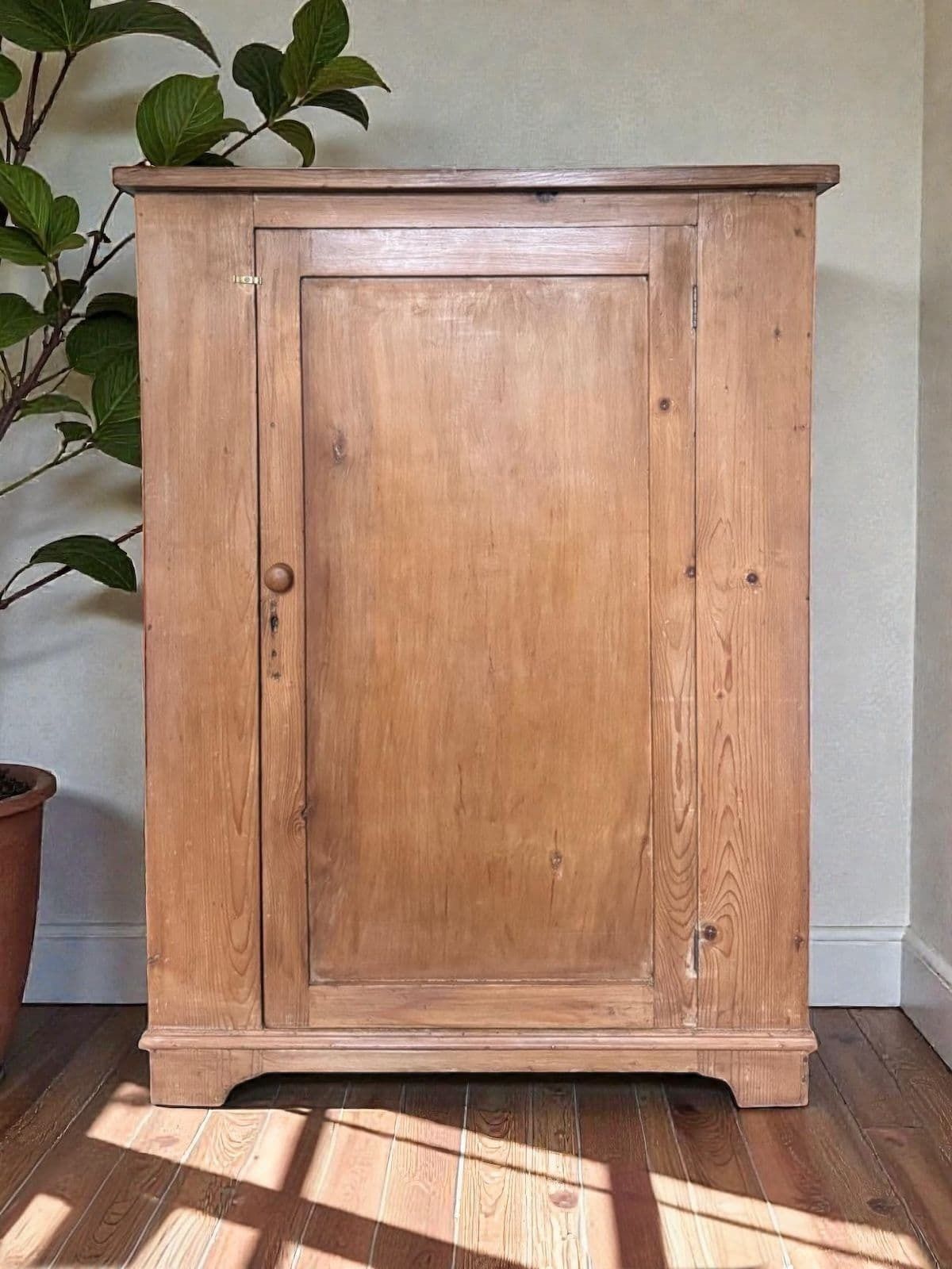 Antique Stripped Solid Pine & Ply School Toy Cupboard Sideboard