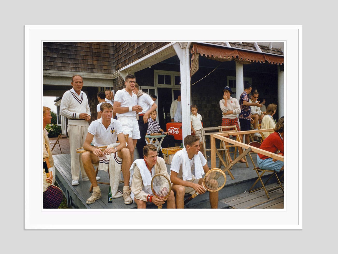 Toni Frissell 'Hamptons Tennis Club' Archival Pigment Print Framed In White photo furniture