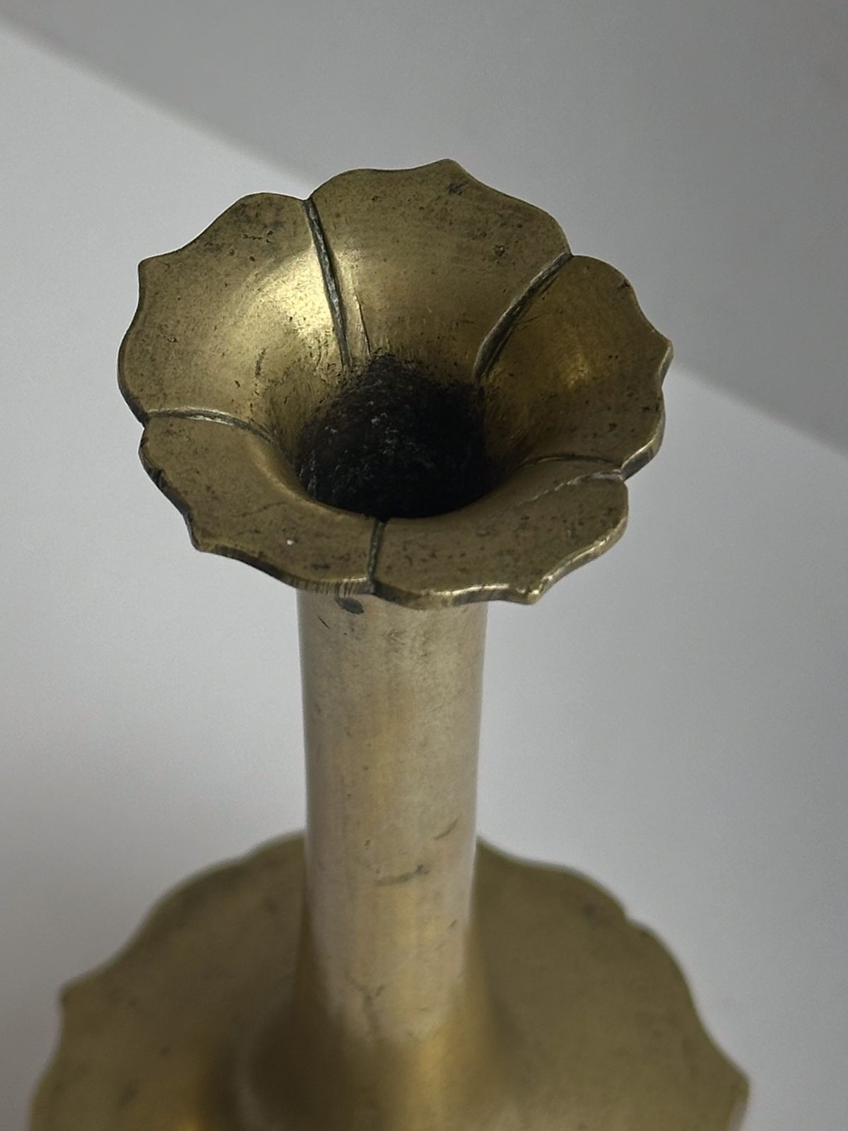 Art Nouveau Brass Solifleur Bud Vase With Lotus Form, Central Europe, C. 1910s photo for sale